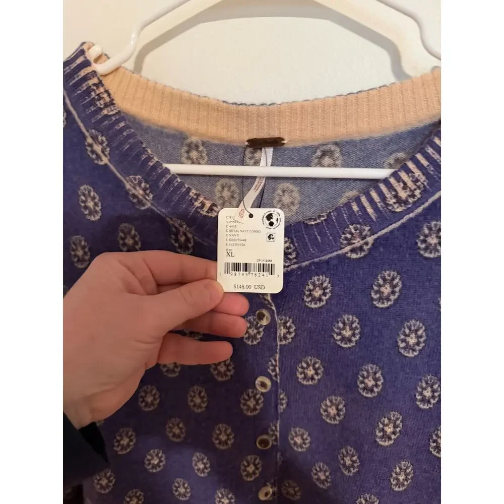 Free People Nocturnal Patterned Cashmere Cardigan